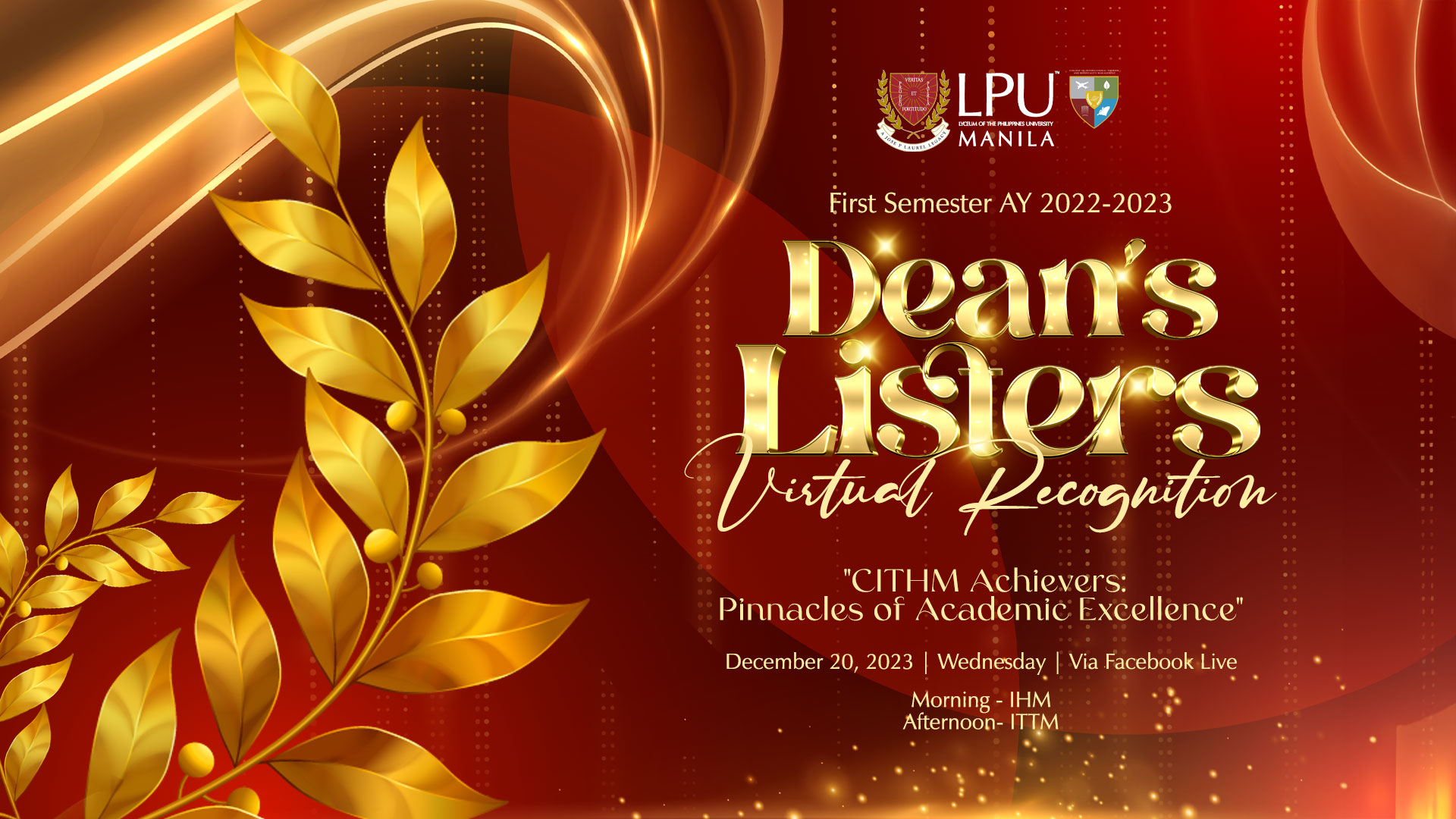 CITHM Dean’s Lister 1st Semester AY22-23