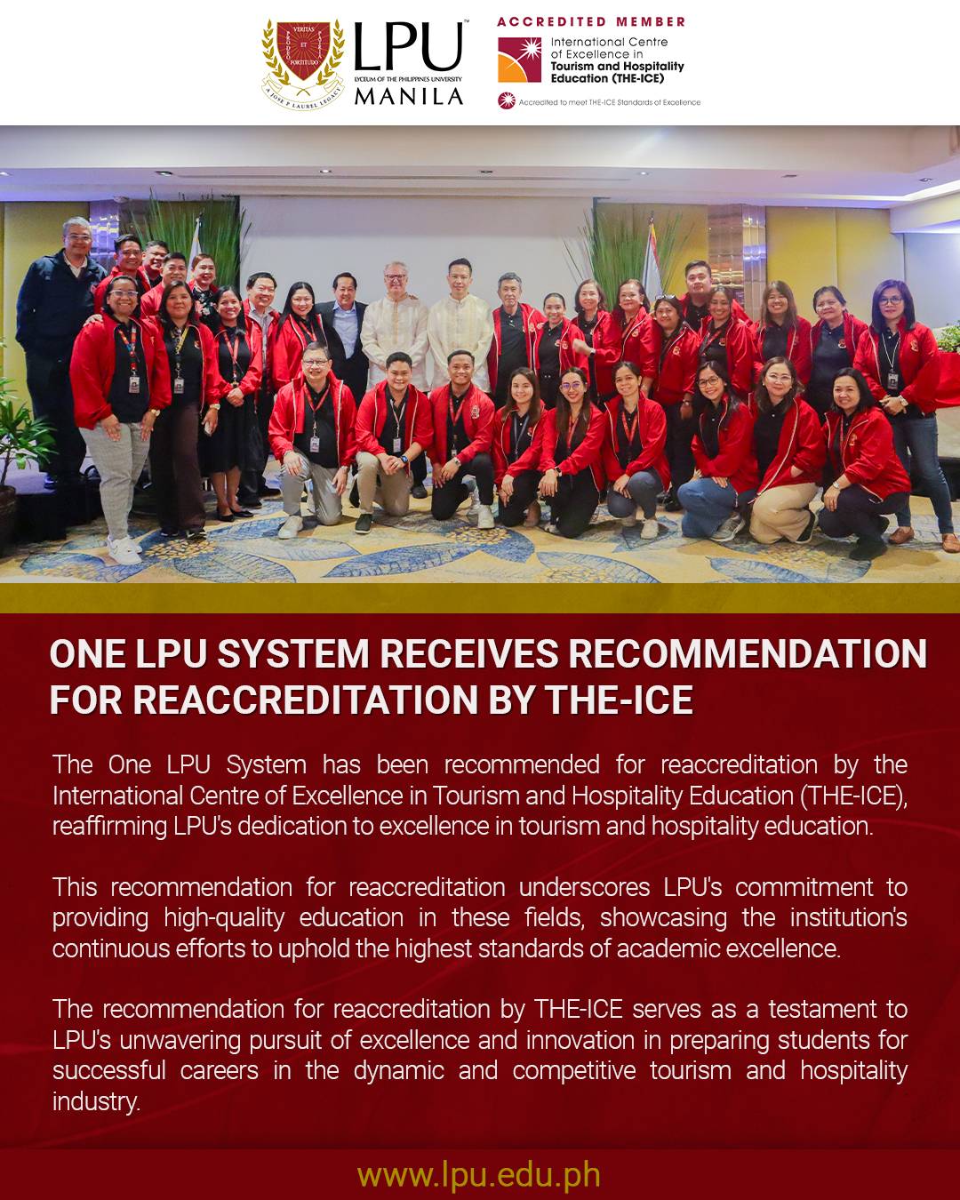 One LPU System Receives Recommendation for Reaccreditation by THE-ICE