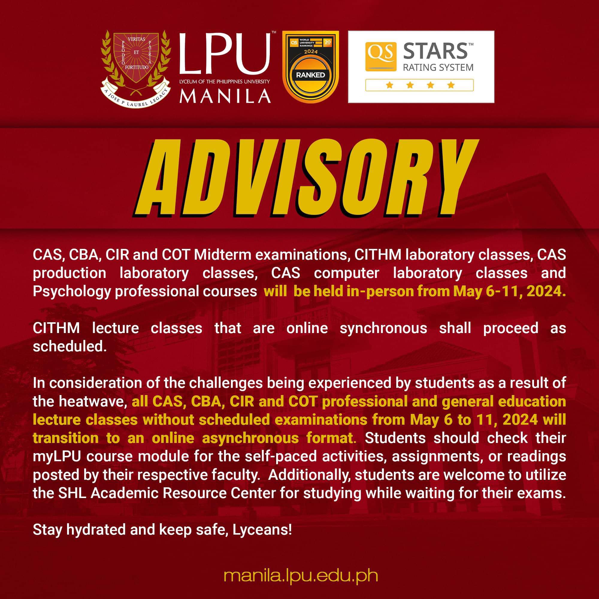 Advisory for May 6-11, 2024