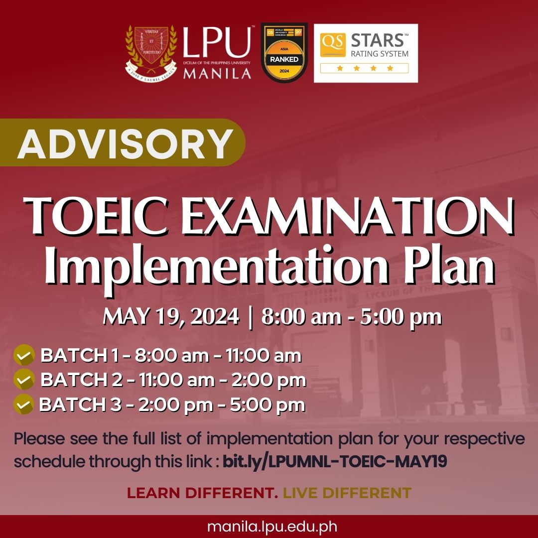 TOEIC Exam Implementation Plan – May 19, 2024