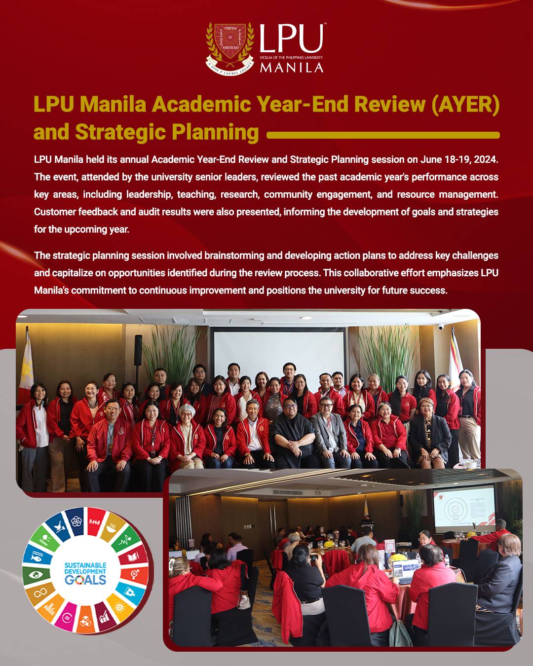 LPU Manila Academic Year-End Review (AYER) and Strategic Planning