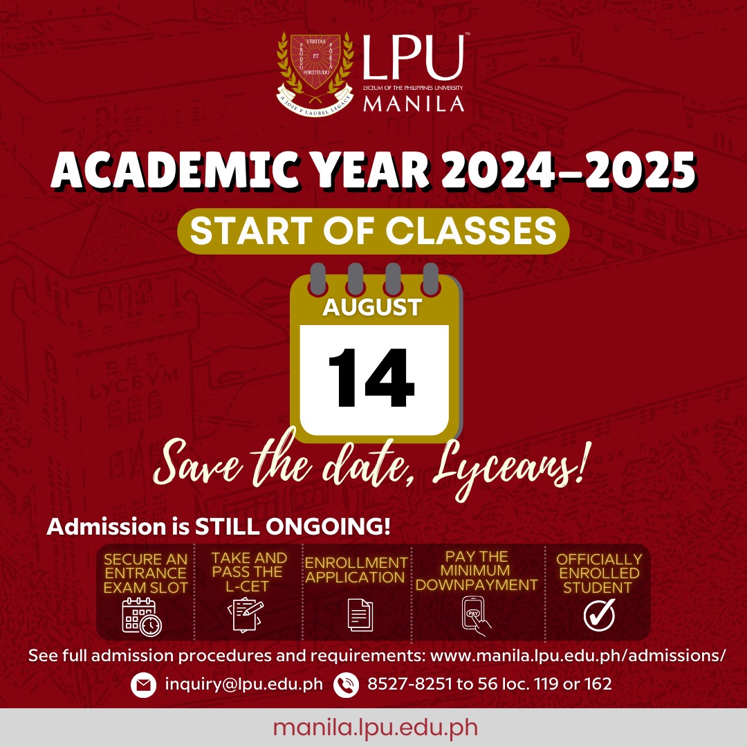 Admission is STILL ONGOING! - Lyceum of the Philippines University Manila