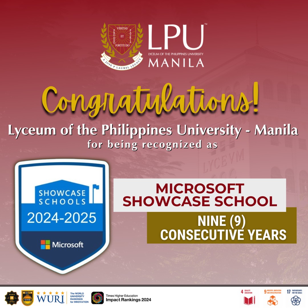 LPU Manila is a Microsoft Showcase School for 9 Consecutive Years