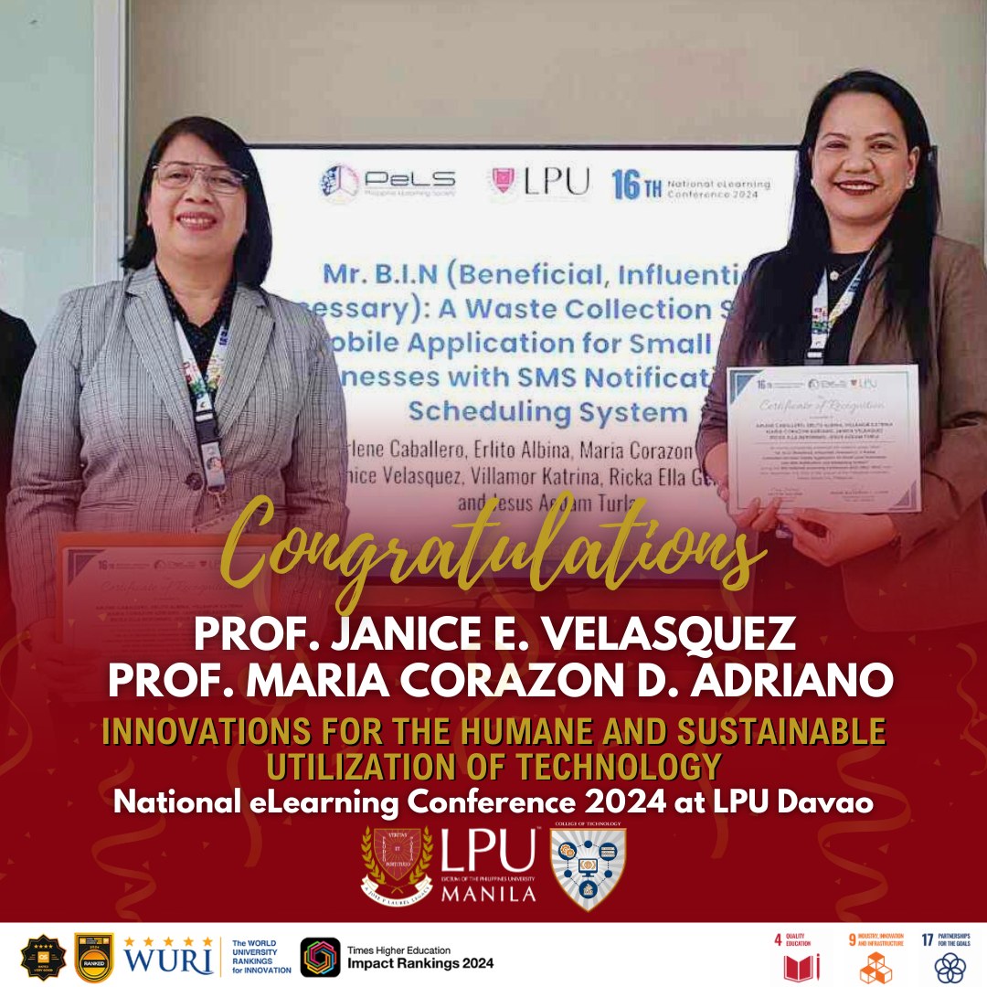 Congratulations Prof. Adriano & Prof. Velasquez